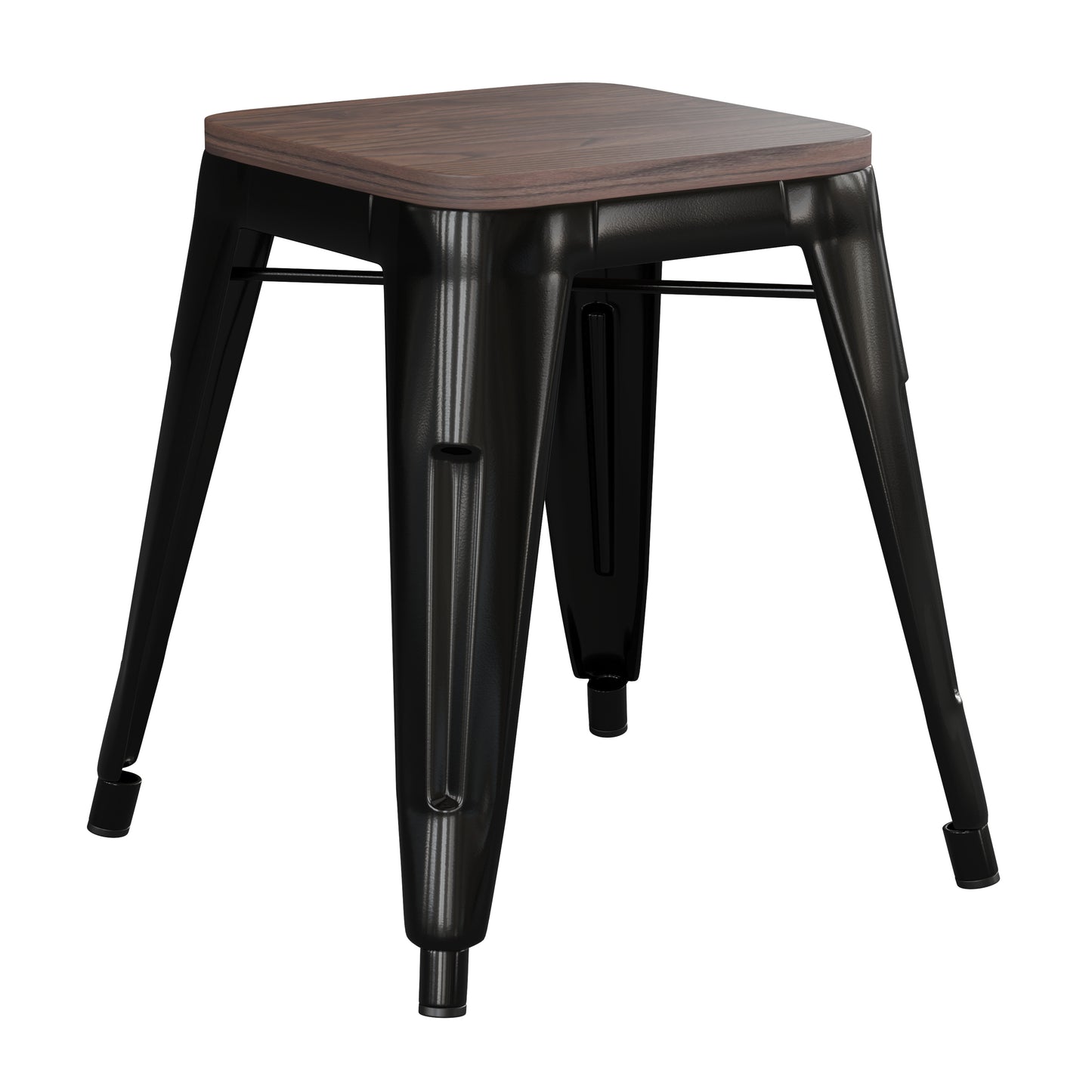 4PK Black Stool-Wood Seat ET-BT3503-18-BLK-WD-GG