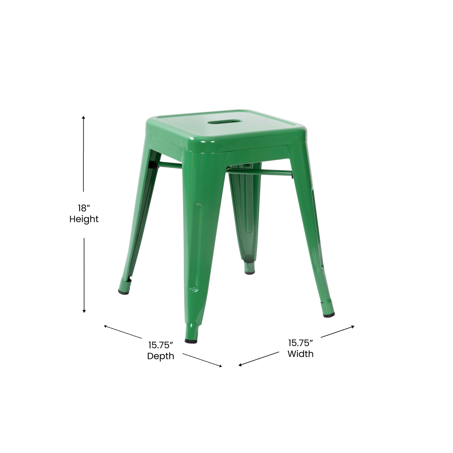 4 Pack Green Metal Stool ET-BT3503-18-GN-GG