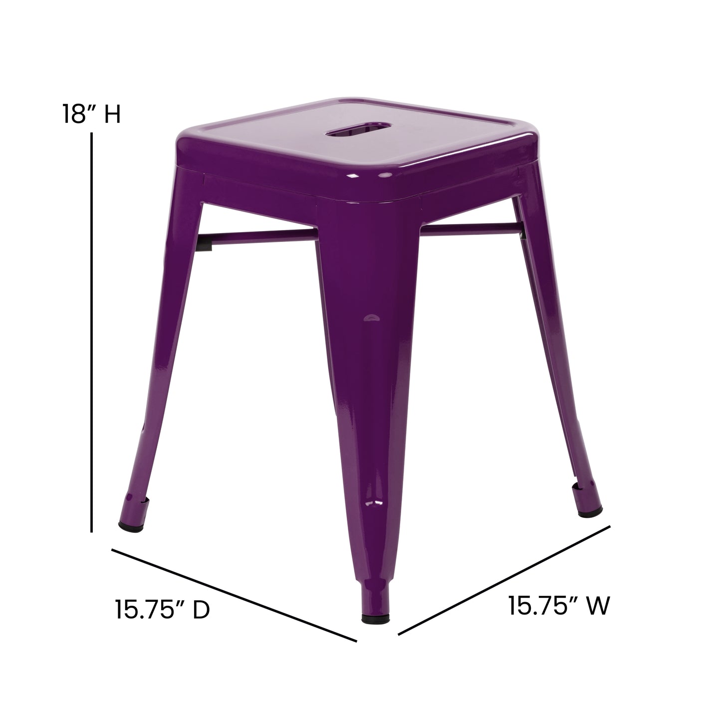 4 Pack Purple Metal Stool ET-BT3503-18-PR-GG