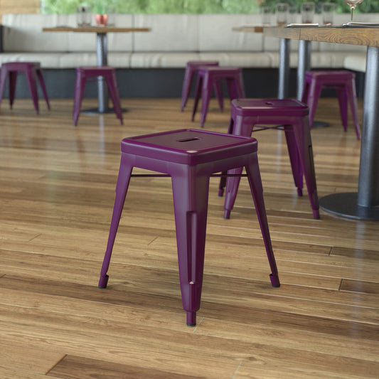 4 Pack Purple Metal Stool ET-BT3503-18-PR-GG