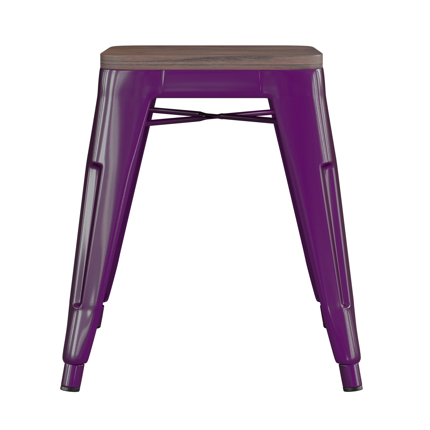 4PK Purple Stool-Wood Seat ET-BT3503-18-PR-WD-GG