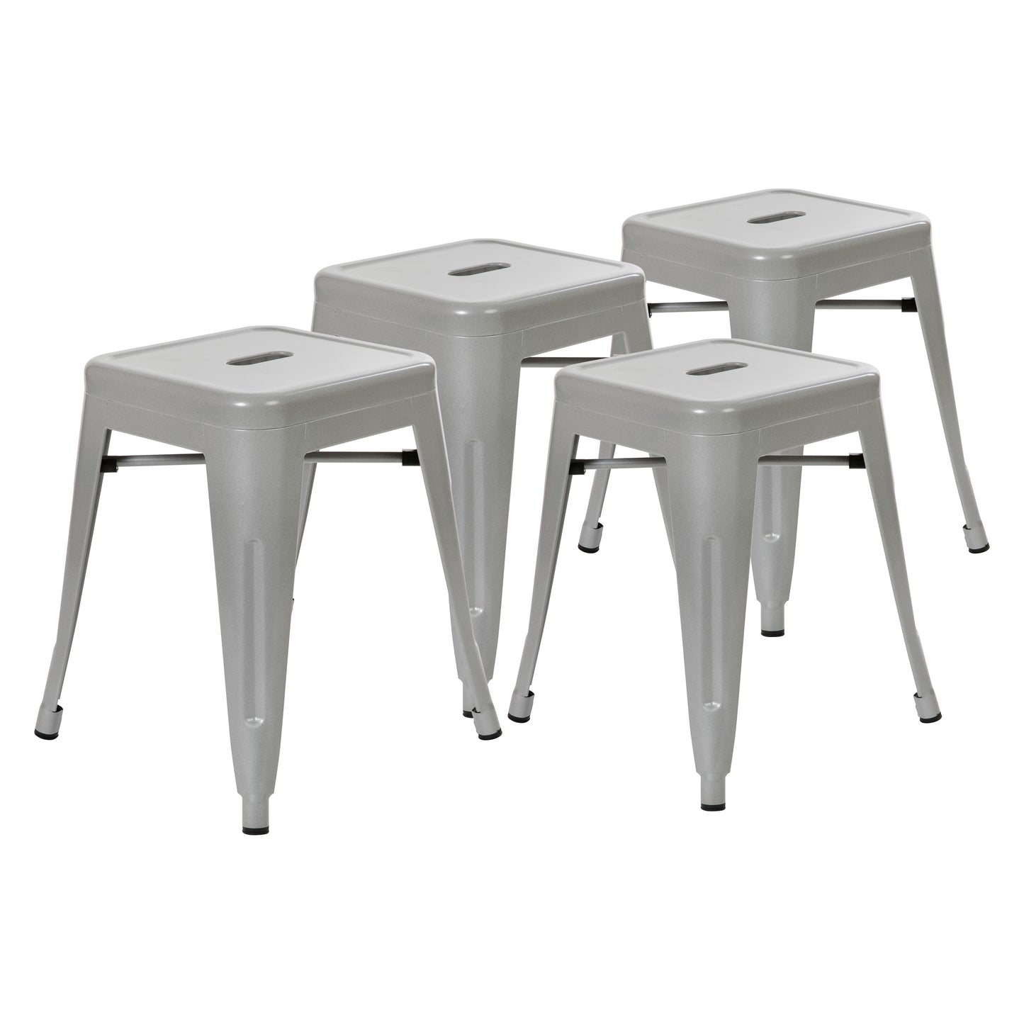 4 Pack Silver Metal Stool ET-BT3503-18-SIL-GG