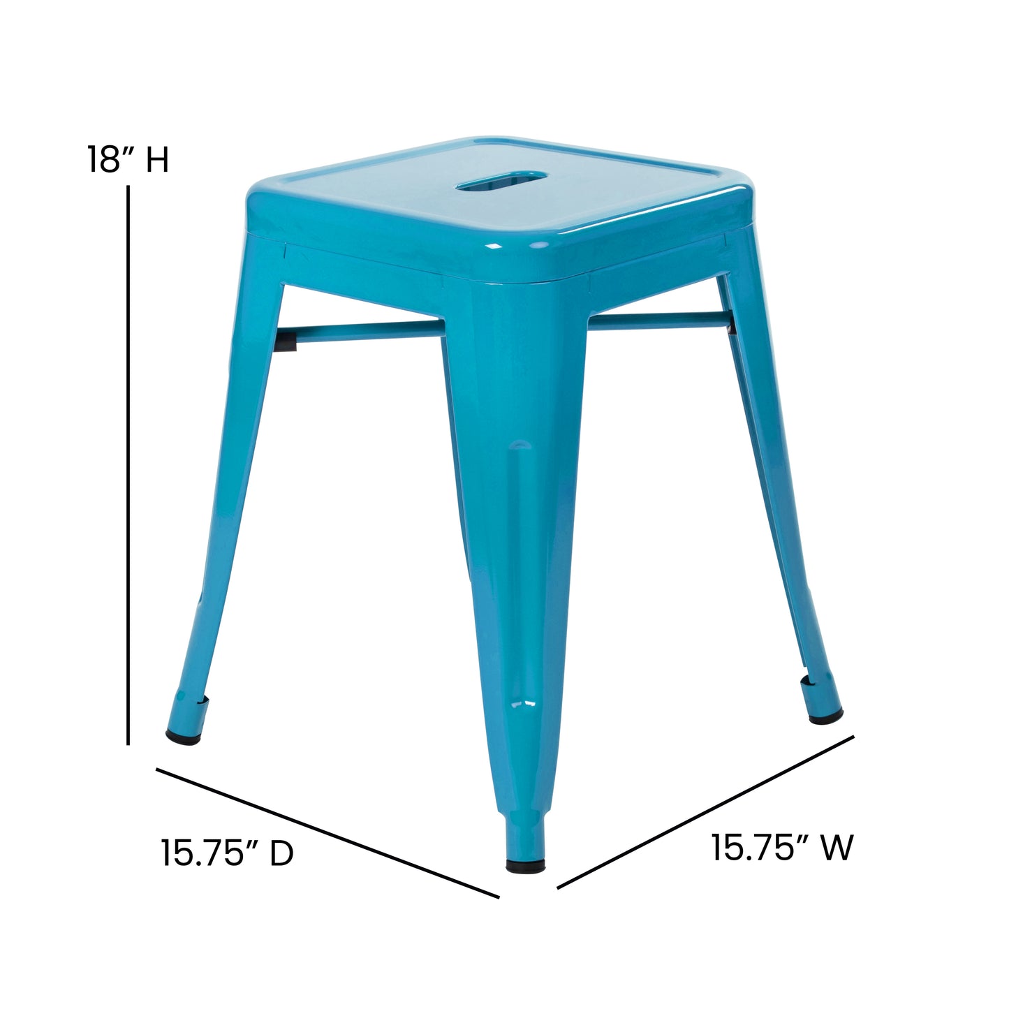 4 Pack Teal Metal Stool ET-BT3503-18-TL-GG