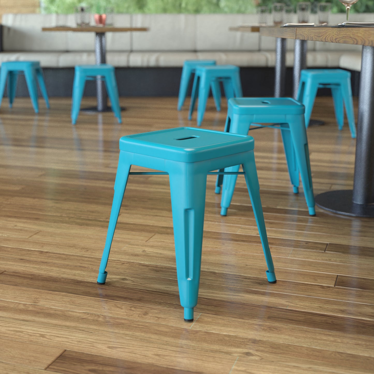 4 Pack Teal Metal Stool ET-BT3503-18-TL-GG