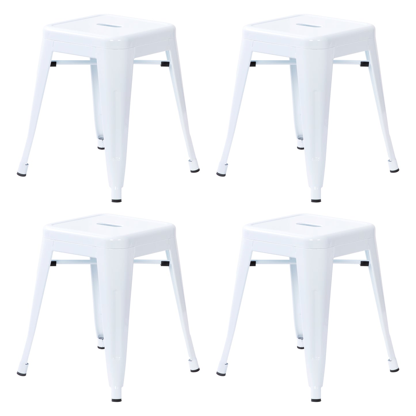 4 Pack White Metal Stool ET-BT3503-18-WH-GG