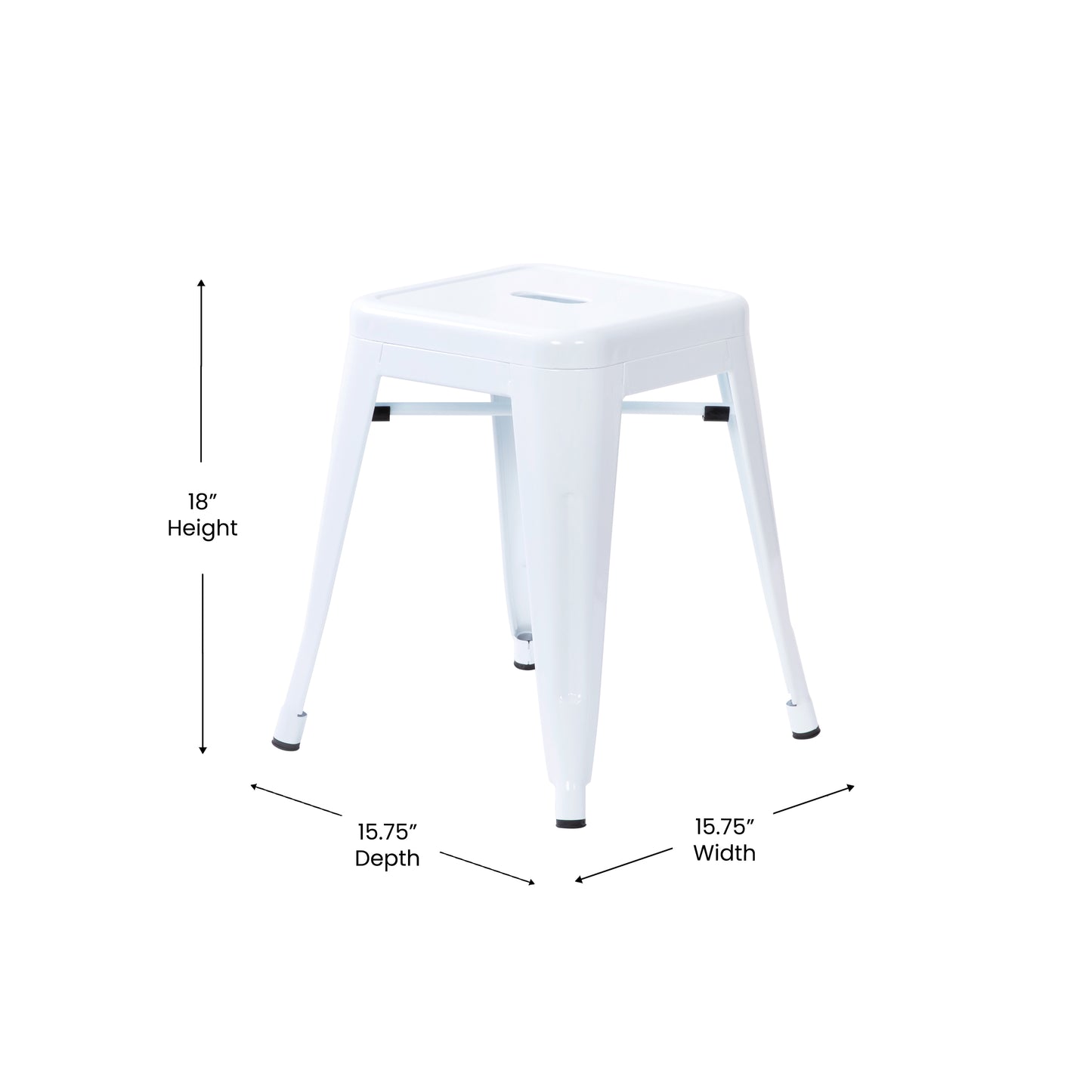 4 Pack White Metal Stool ET-BT3503-18-WH-GG