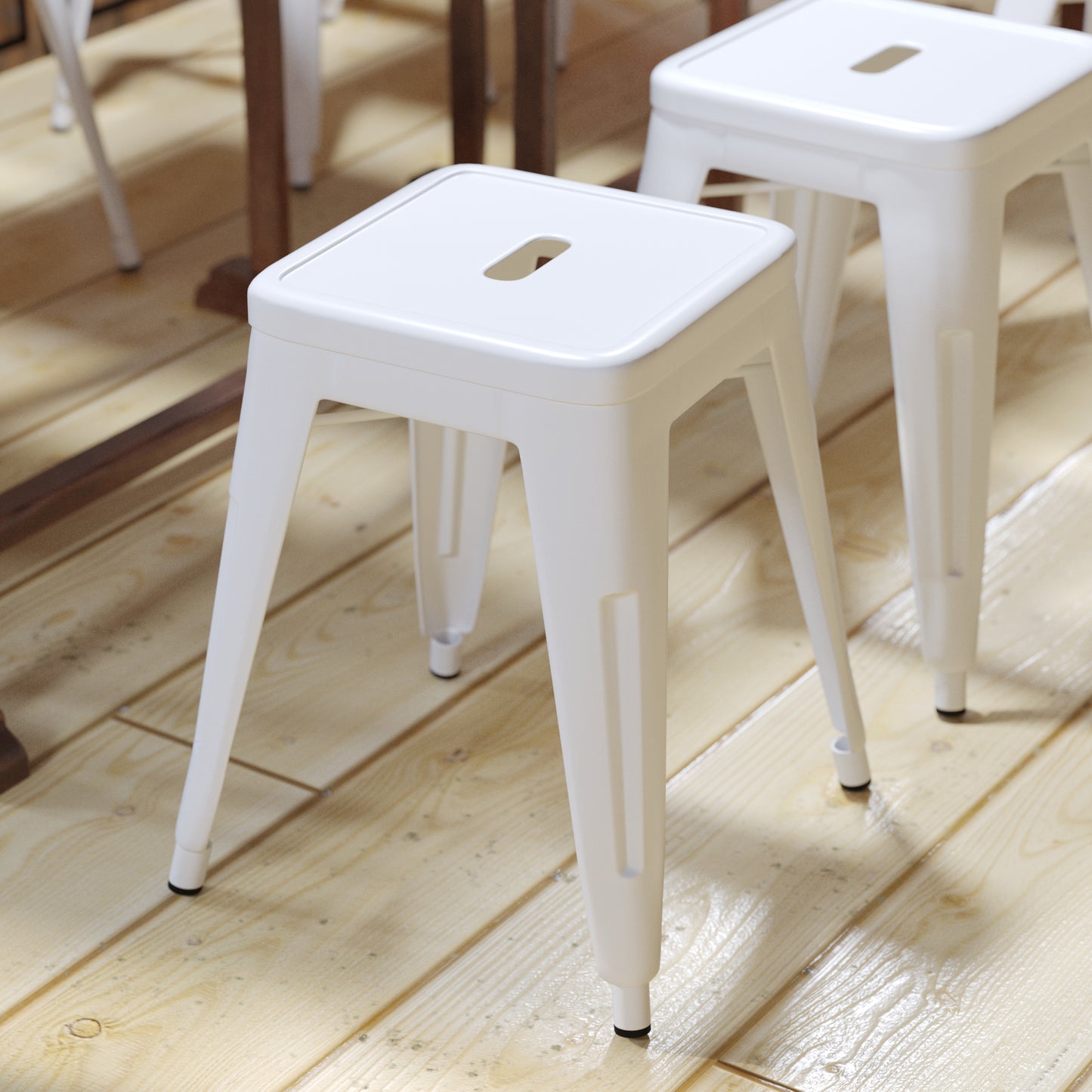 4 Pack White Metal Stool ET-BT3503-18-WH-GG