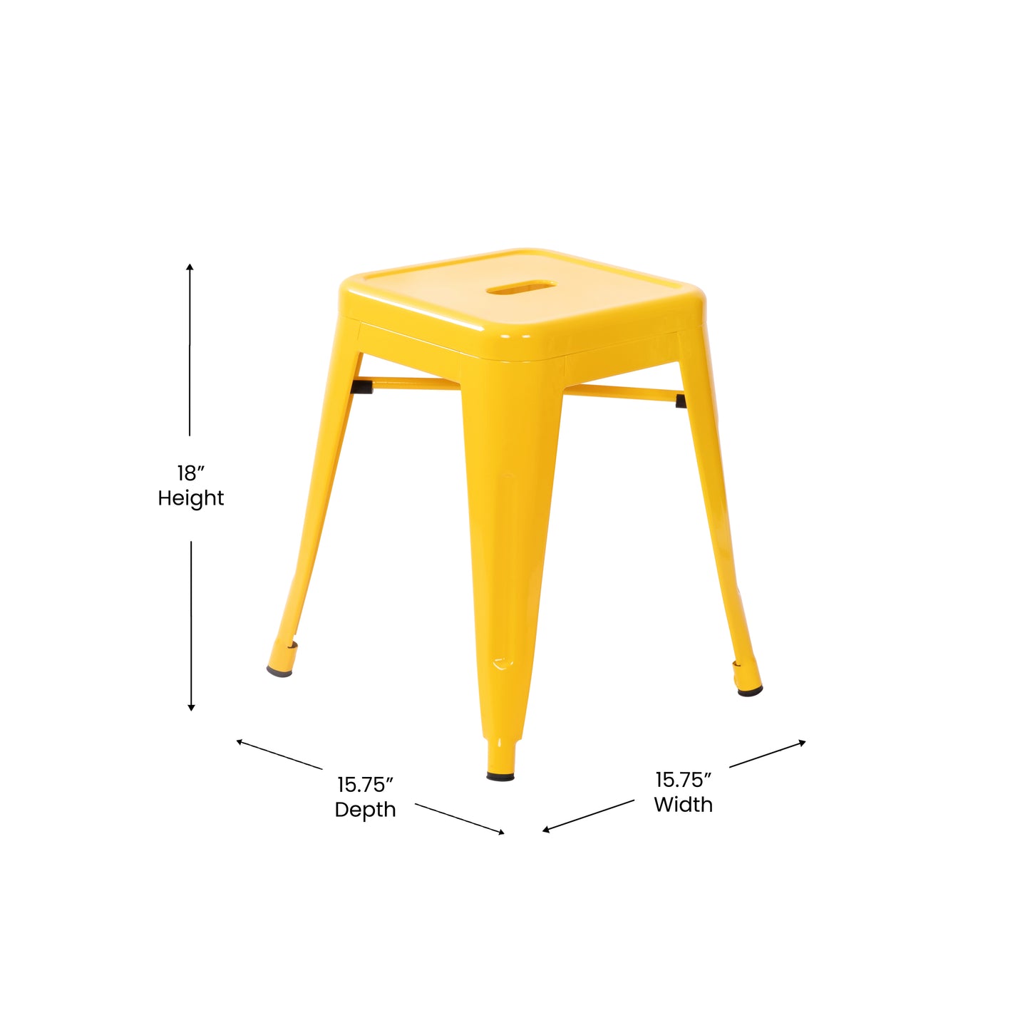 4 Pack Yellow Metal Stool ET-BT3503-18-YL-GG