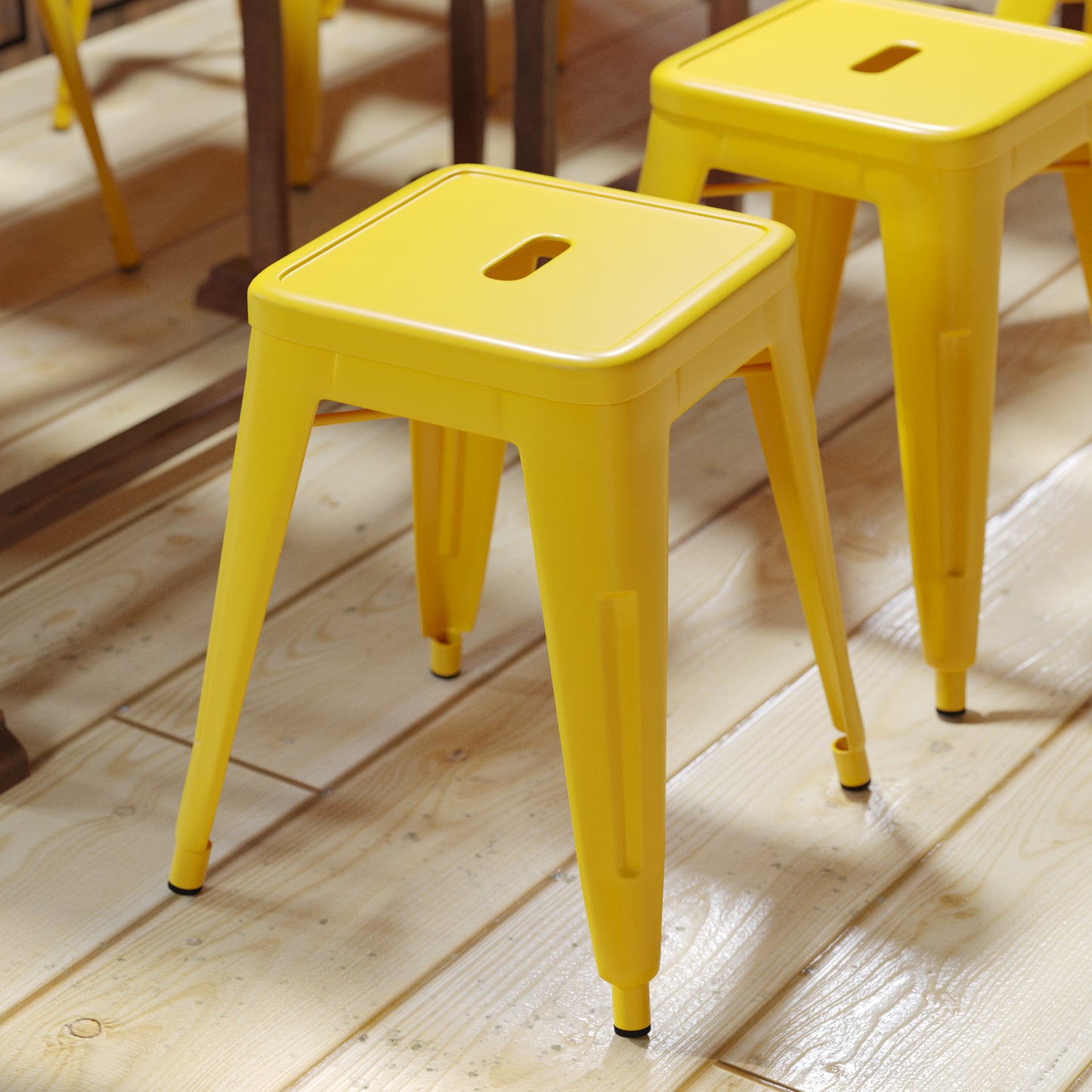 4 Pack Yellow Metal Stool ET-BT3503-18-YL-GG