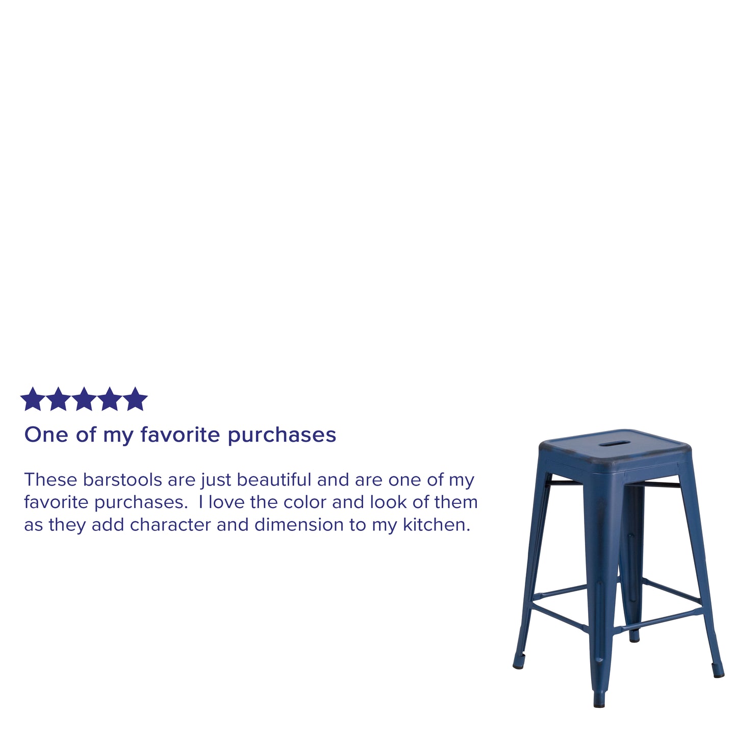 Distressed Blue Metal Stool ET-BT3503-24-AB-GG