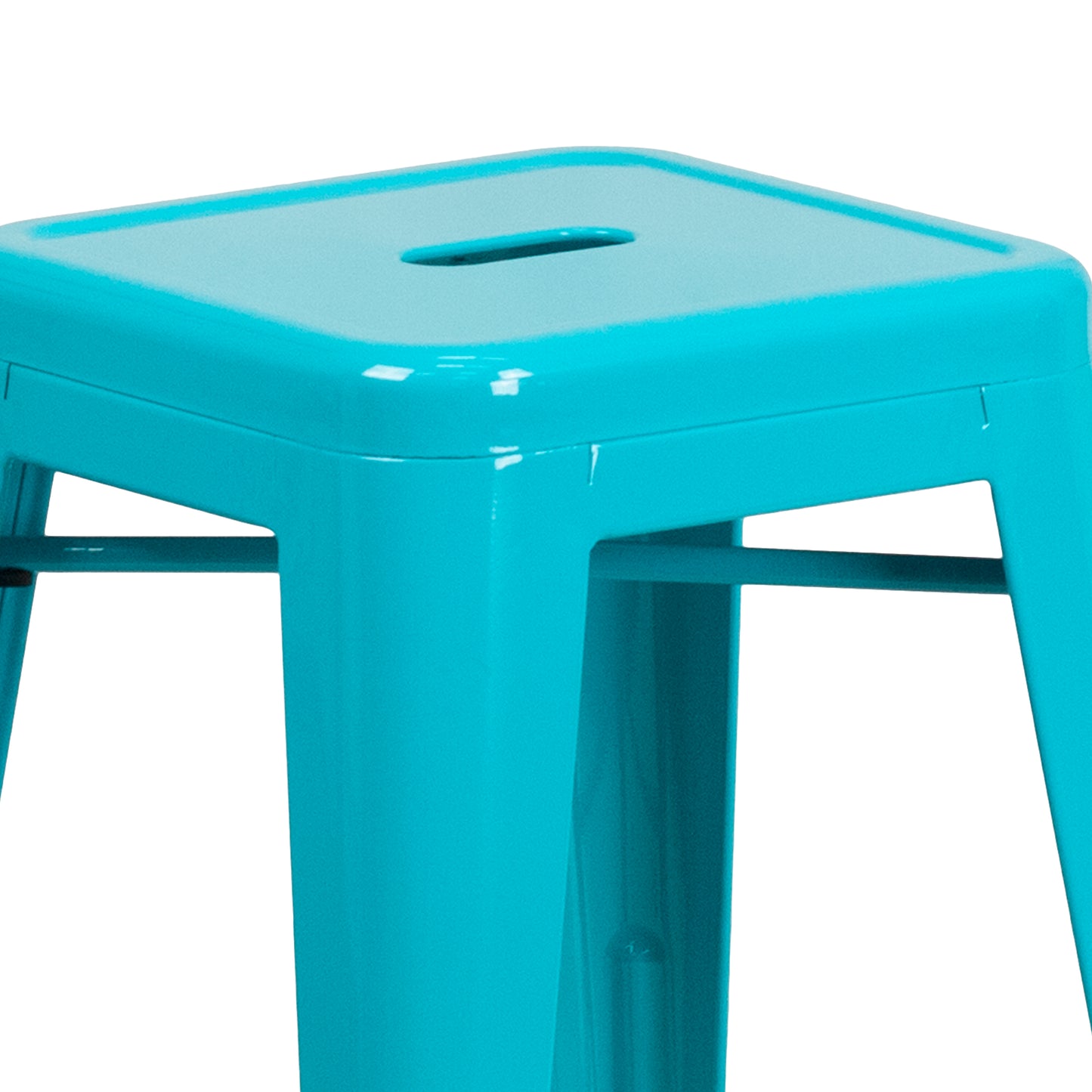 24" Teal No Back Metal Stool ET-BT3503-24-CB-GG