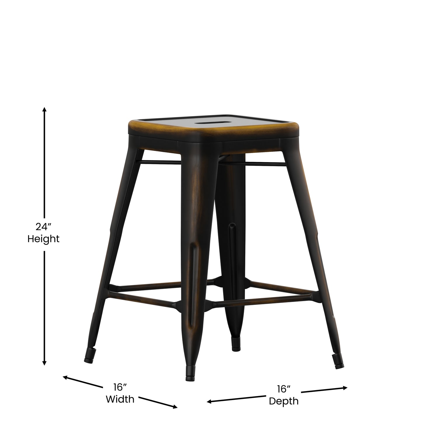 Distressed Copper Metal Stool ET-BT3503-24-COP-GG