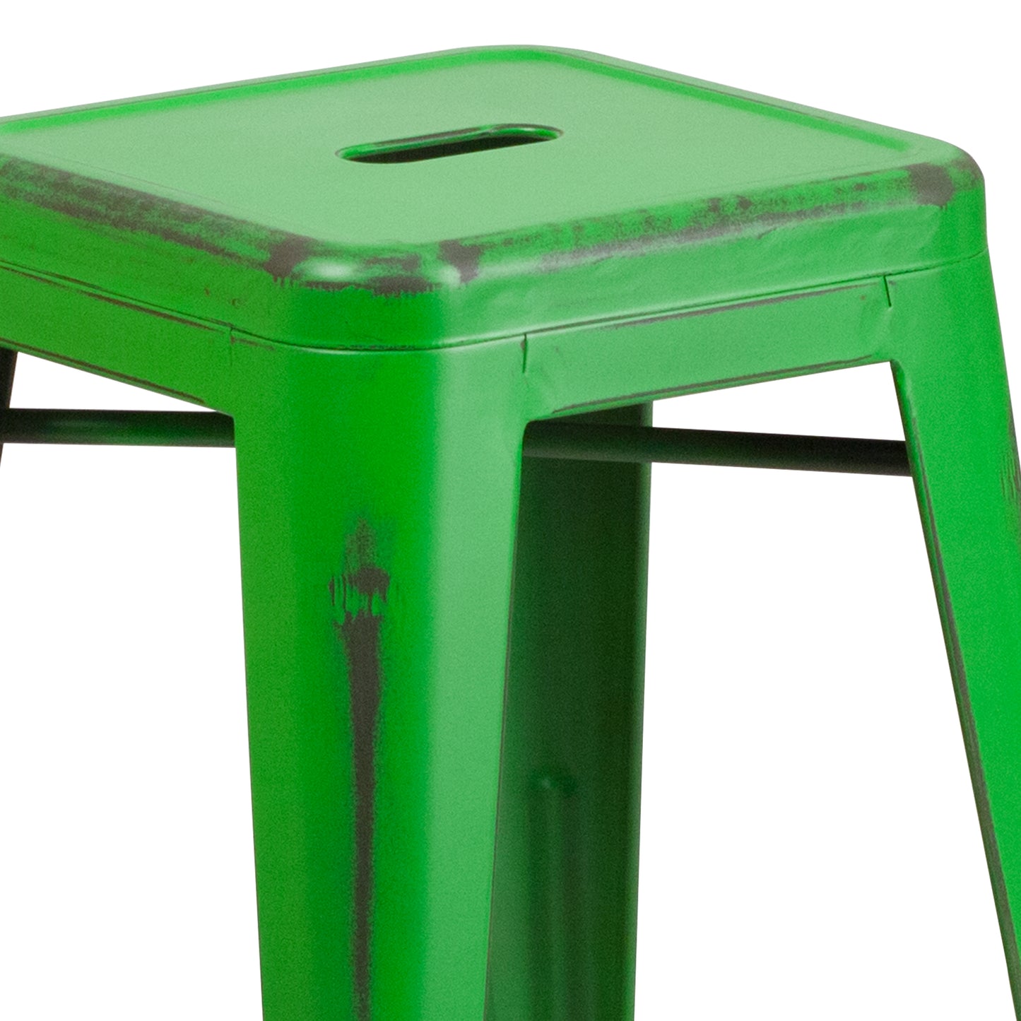 Distressed Green Metal Stool ET-BT3503-24-GN-GG