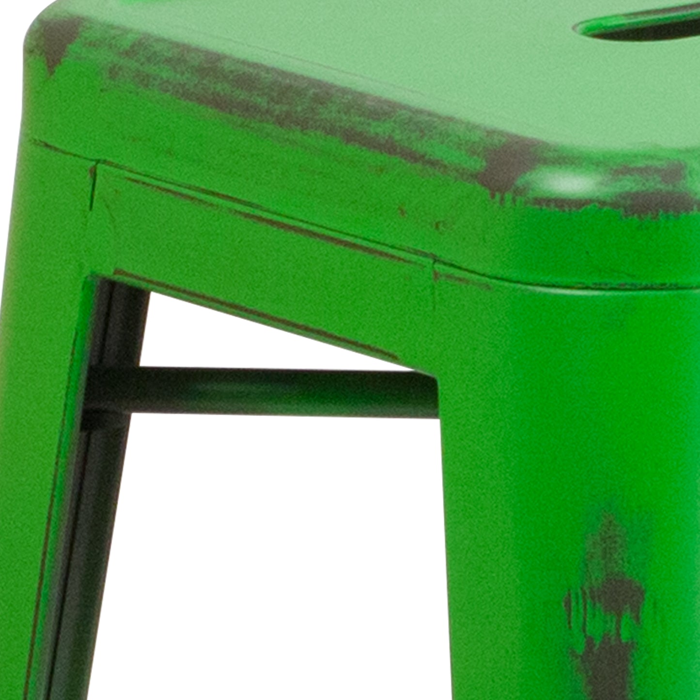 Distressed Green Metal Stool ET-BT3503-24-GN-GG