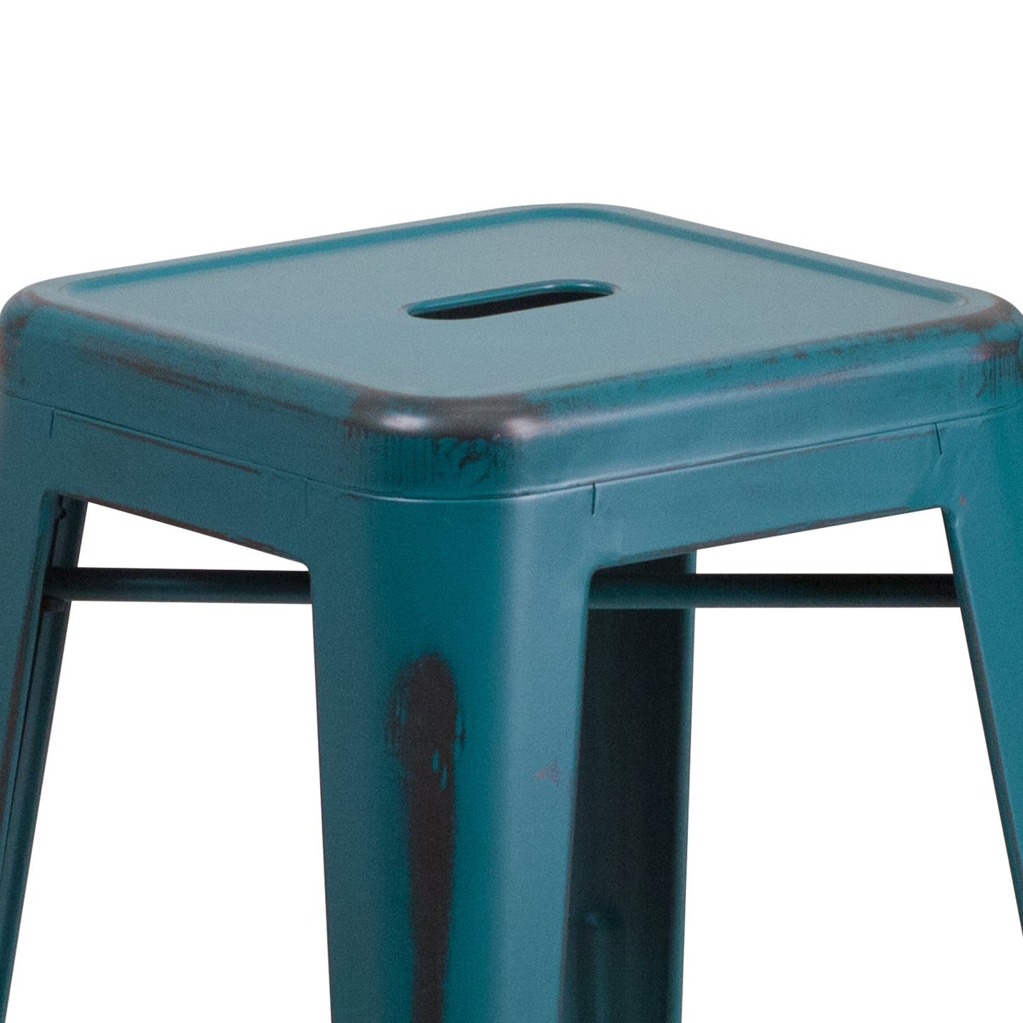 Distressed Blue-TL Metal Stool ET-BT3503-24-KB-GG