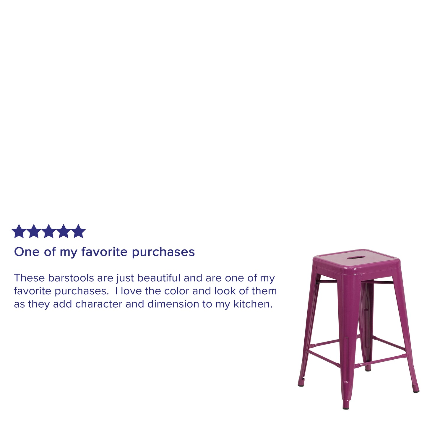 24" Purp No Back Metal Stool ET-BT3503-24-PUR-GG