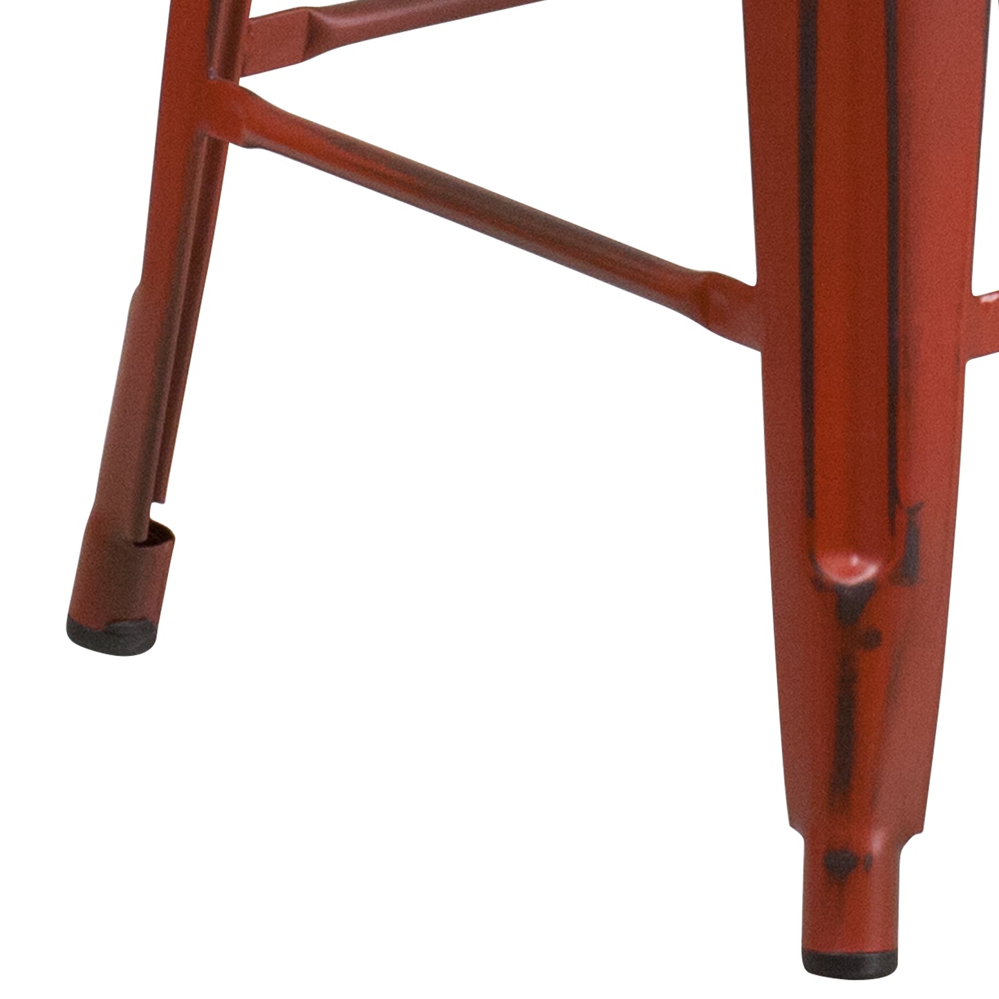 Distressed Red Metal Stool ET-BT3503-24-RD-GG