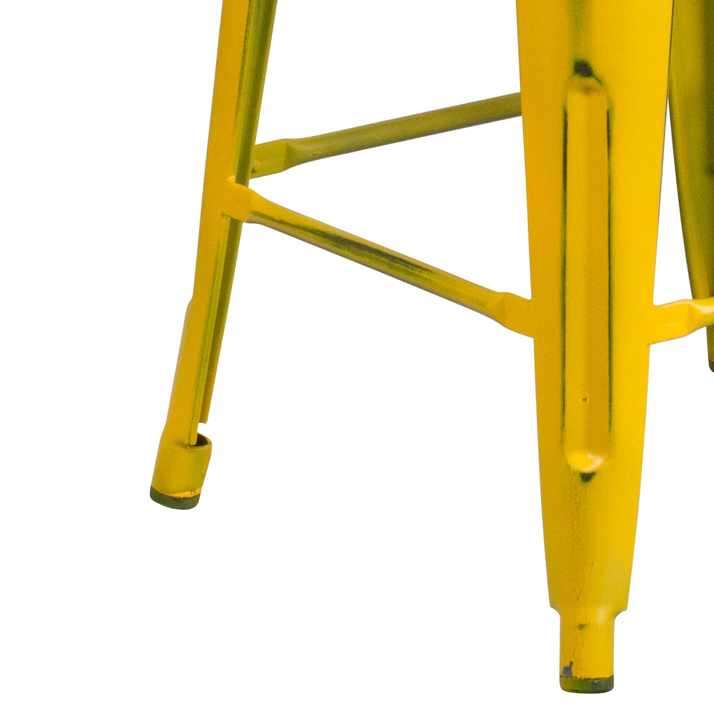 Distressed Yellow Metal Stool ET-BT3503-24-YL-GG