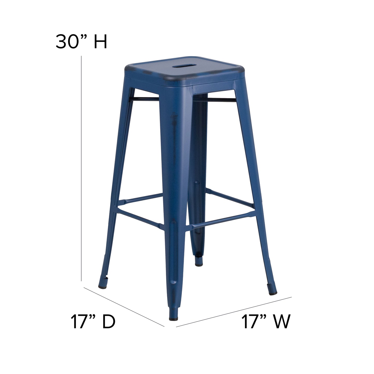 Distressed Blue Metal Stool ET-BT3503-30-AB-GG