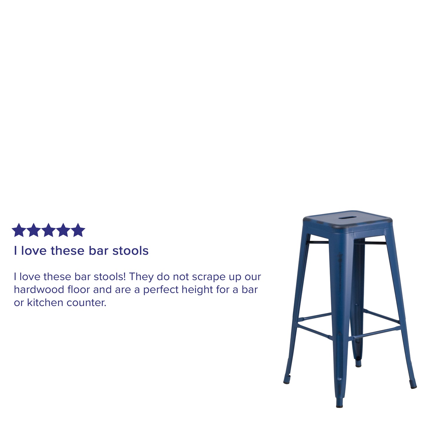 Distressed Blue Metal Stool ET-BT3503-30-AB-GG