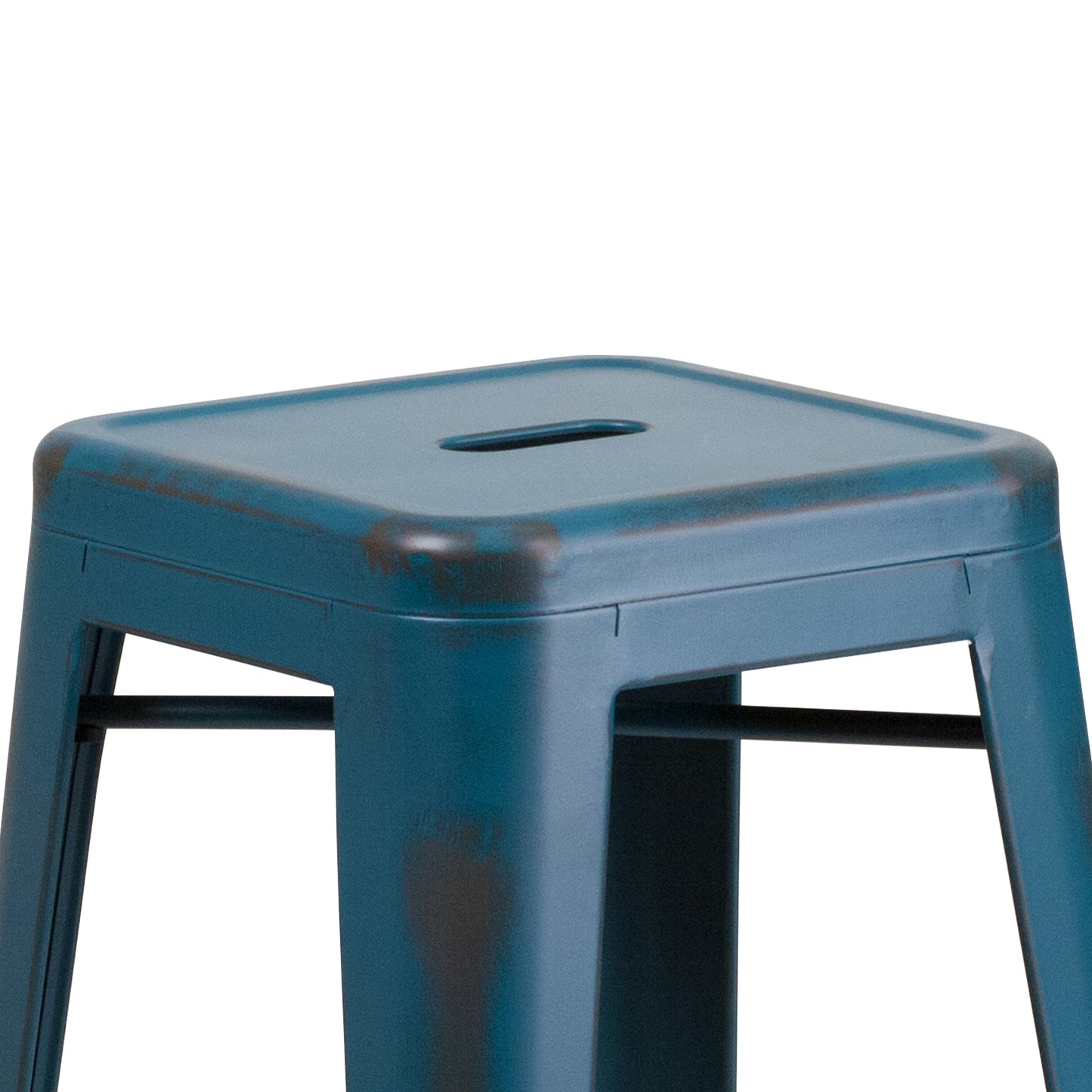 Distressed Blue Metal Stool ET-BT3503-30-AB-GG