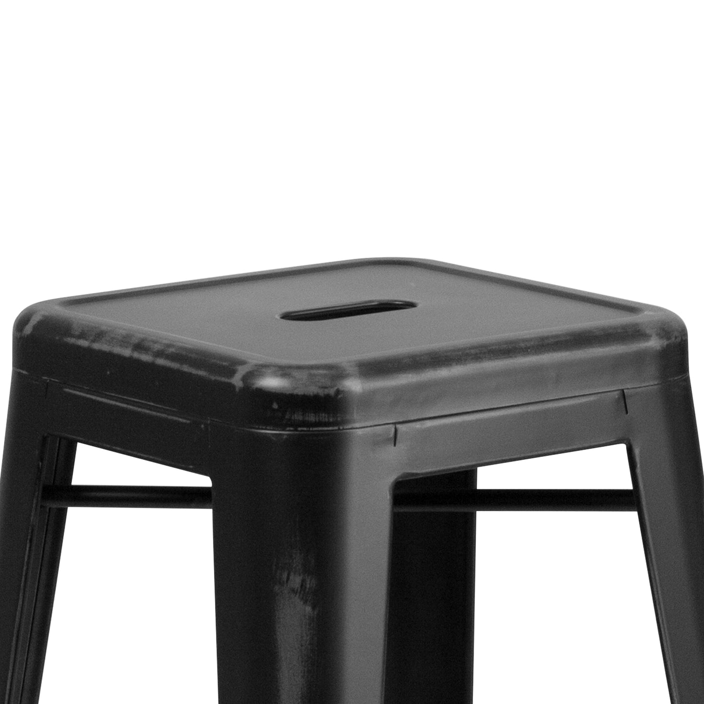 Distressed Black Metal Stool ET-BT3503-30-BK-GG