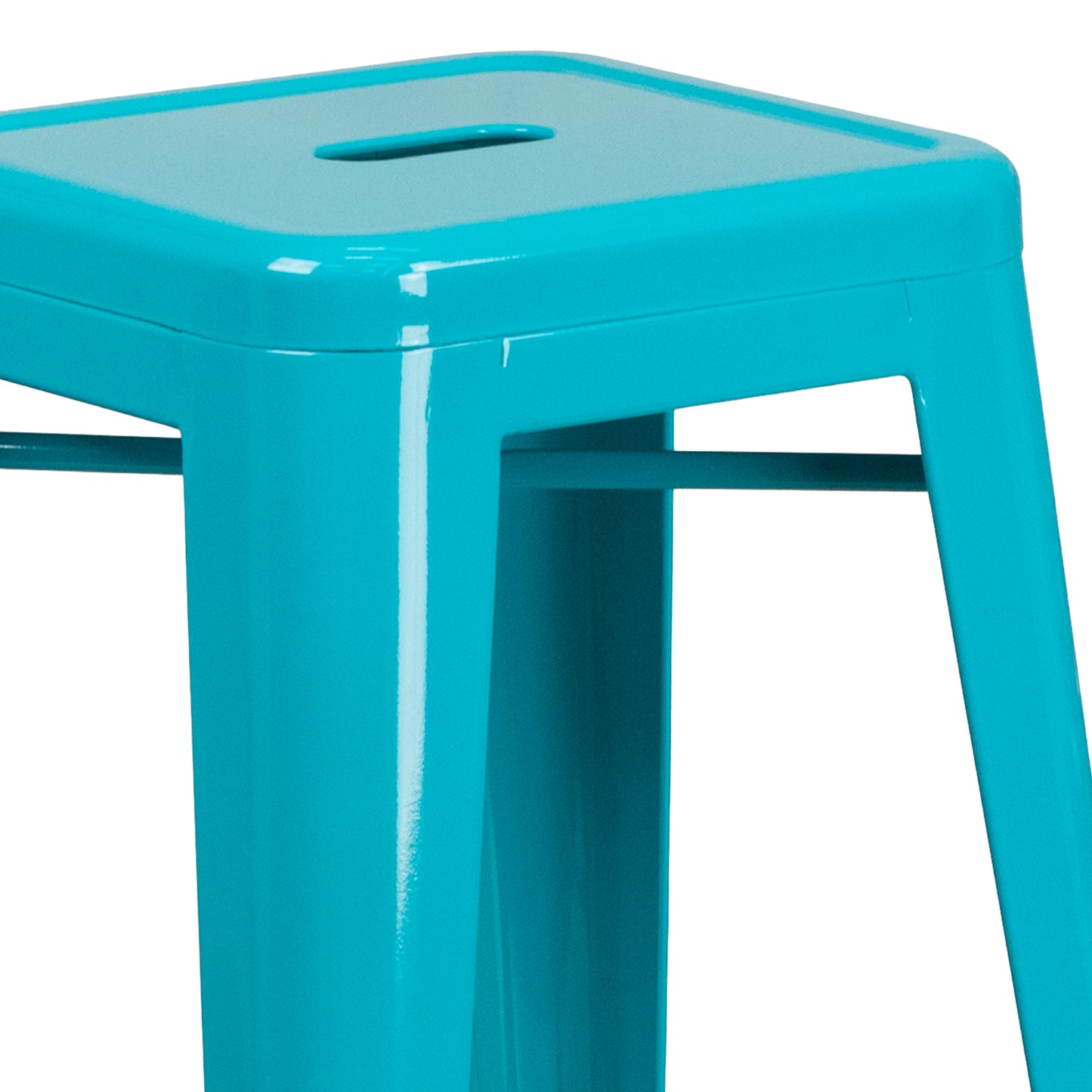 30" Teal No Back Metal Stool ET-BT3503-30-CB-GG