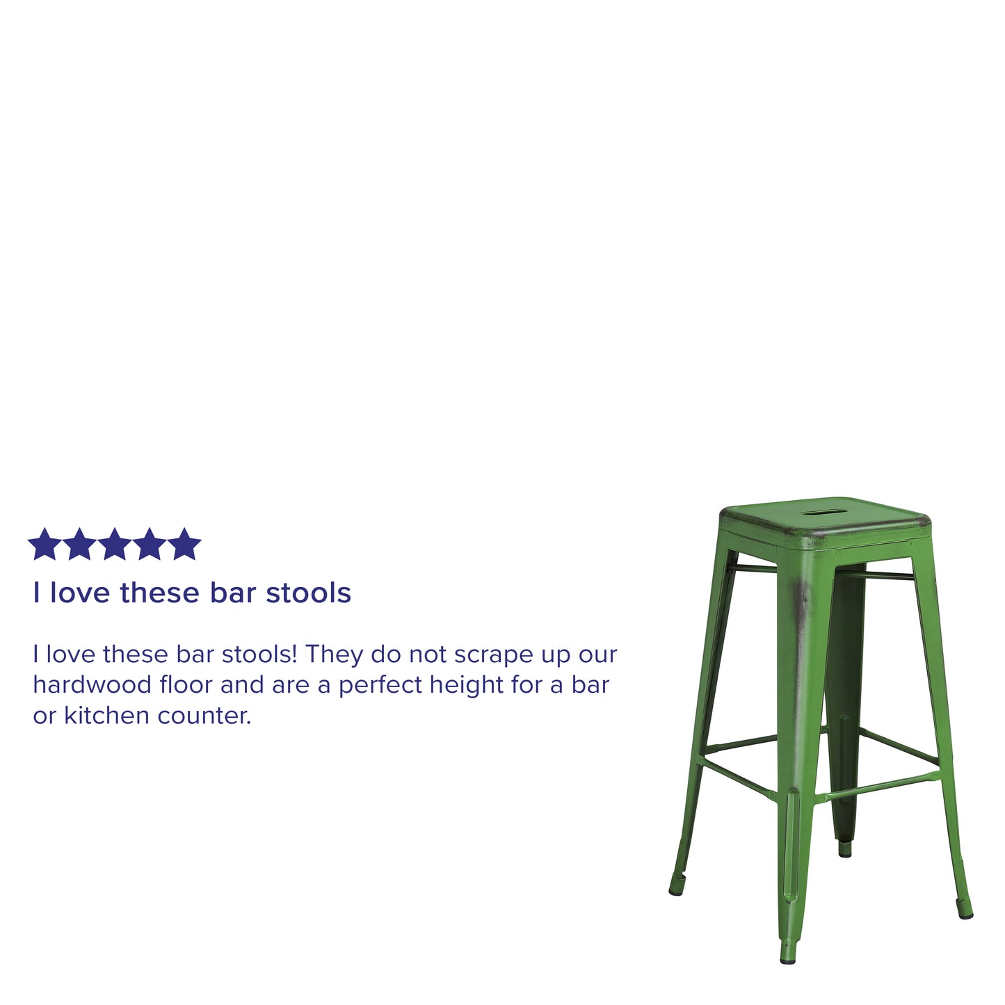 Distressed Green Metal Stool ET-BT3503-30-GN-GG