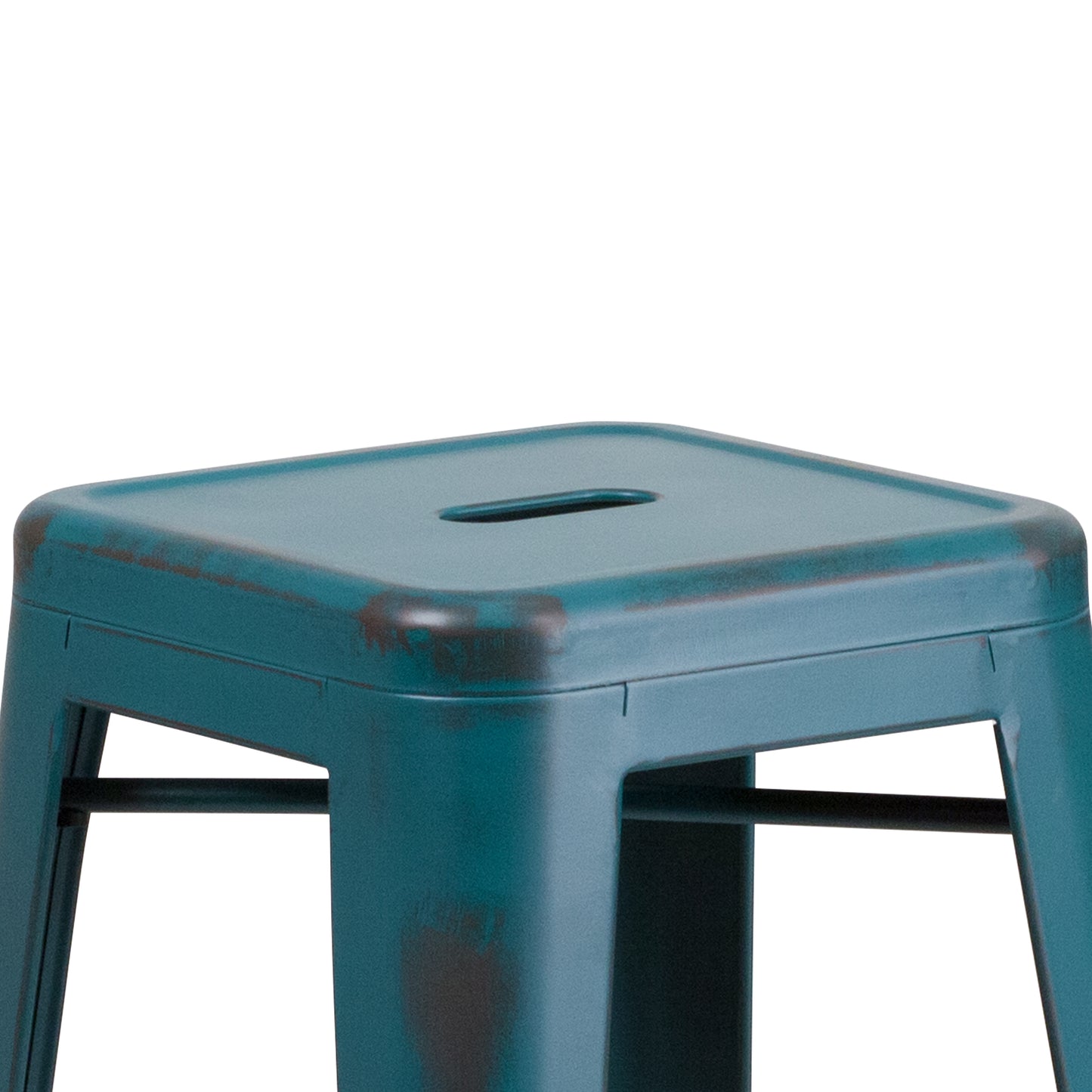 Distressed Blue-TL Metal Stool ET-BT3503-30-KB-GG