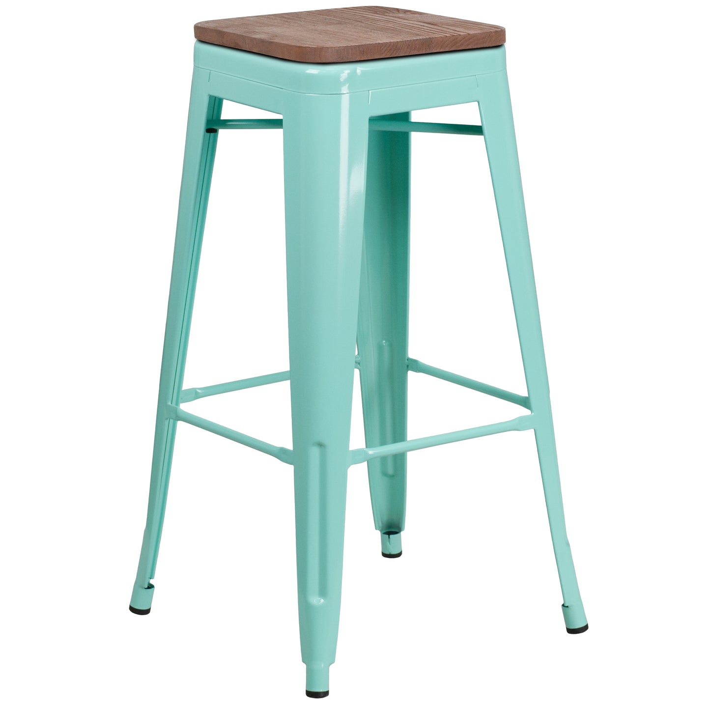 30" Mint No Back Metal Stool ET-BT3503-30-MINT-WD-GG