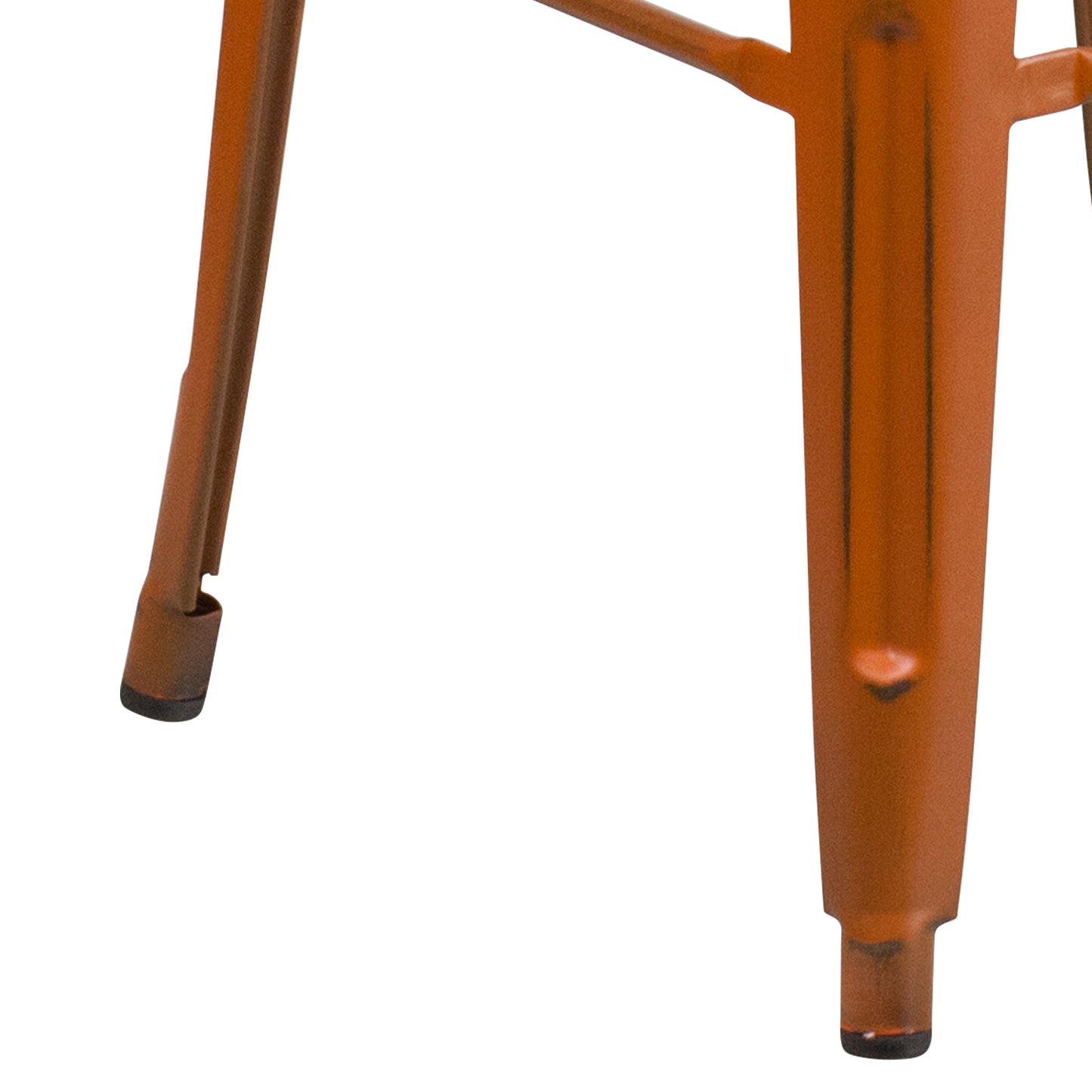 Distressed Orange Metal Stool ET-BT3503-30-OR-GG