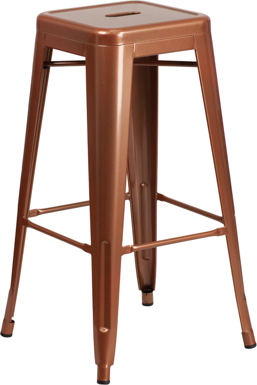 30" Copper No Back Metal Stool ET-BT3503-30-POC-GG