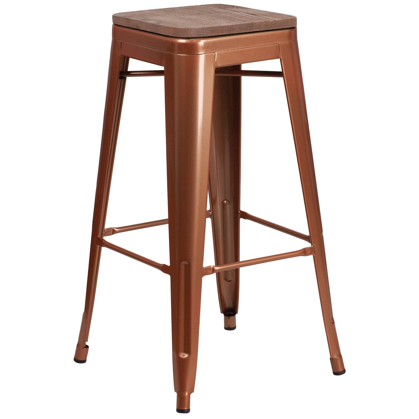 30" Copper No Back Metal Stool ET-BT3503-30-POC-WD-GG