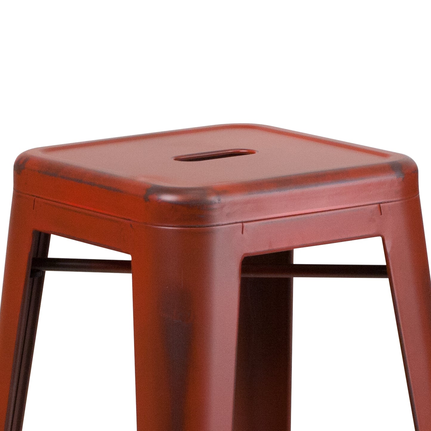 Distressed Red Metal Stool ET-BT3503-30-RD-GG