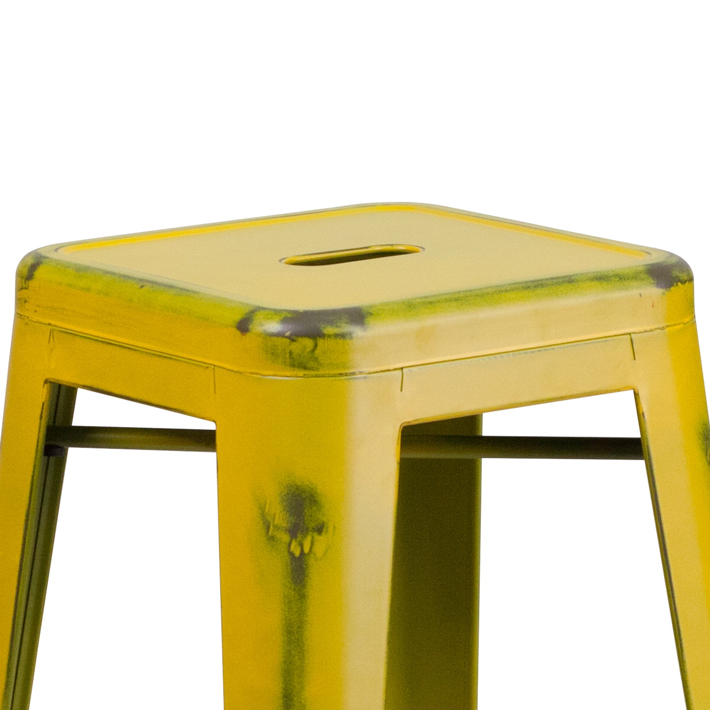 Distressed Yellow Metal Stool ET-BT3503-30-YL-GG