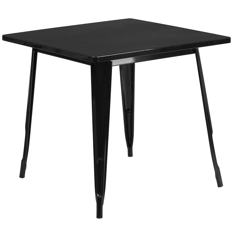 31.5SQ Black Metal Table ET-CT002-1-BK-GG