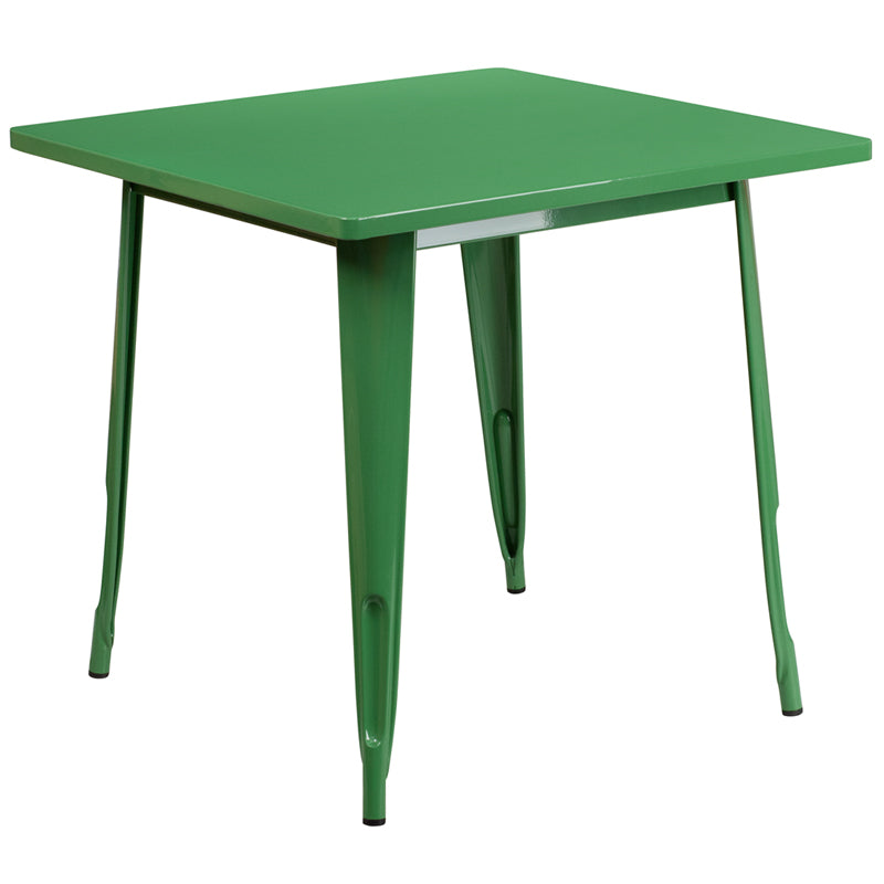 31.5SQ Green Metal Table ET-CT002-1-GN-GG