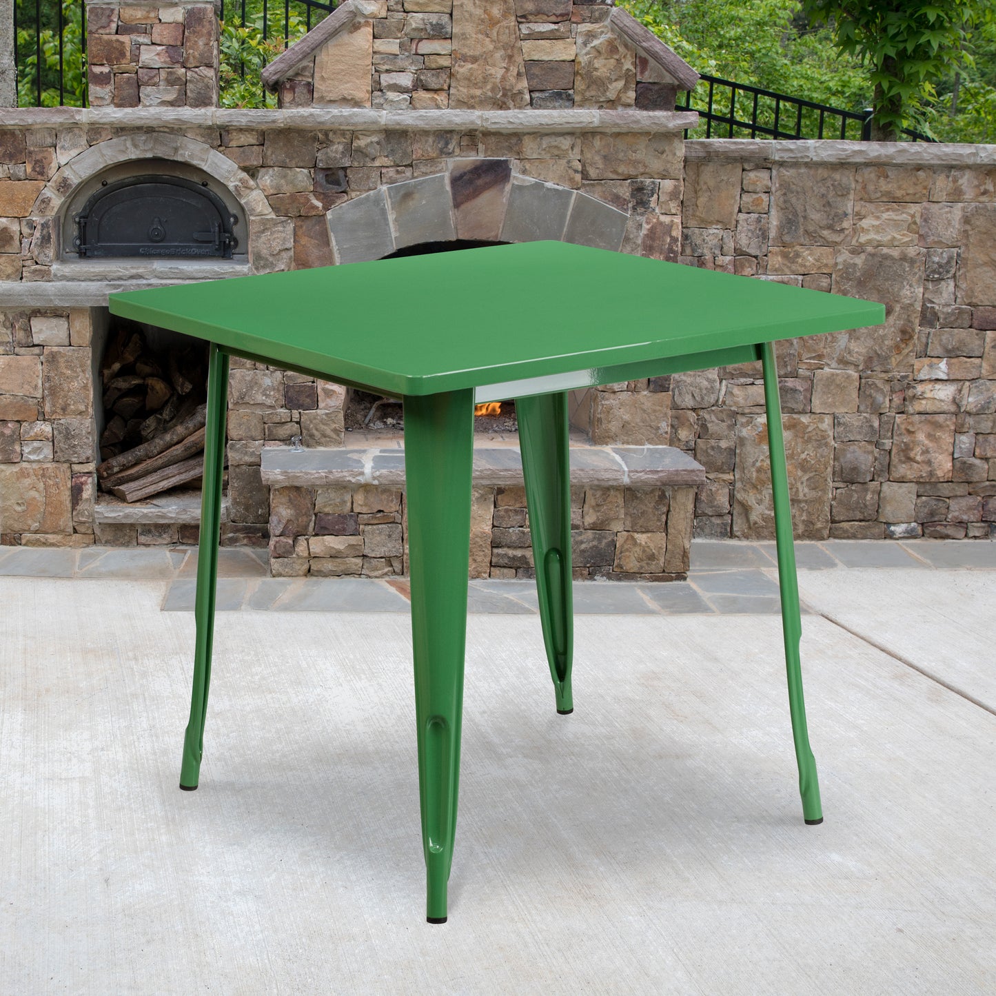 31.5SQ Green Metal Table ET-CT002-1-GN-GG