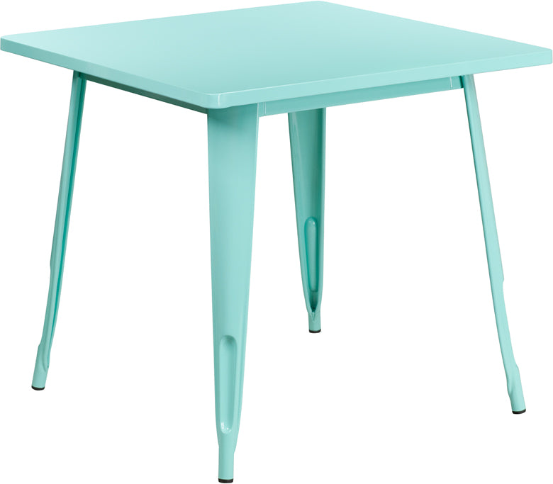 31.5SQ Mint Green Metal Table ET-CT002-1-MINT-GG