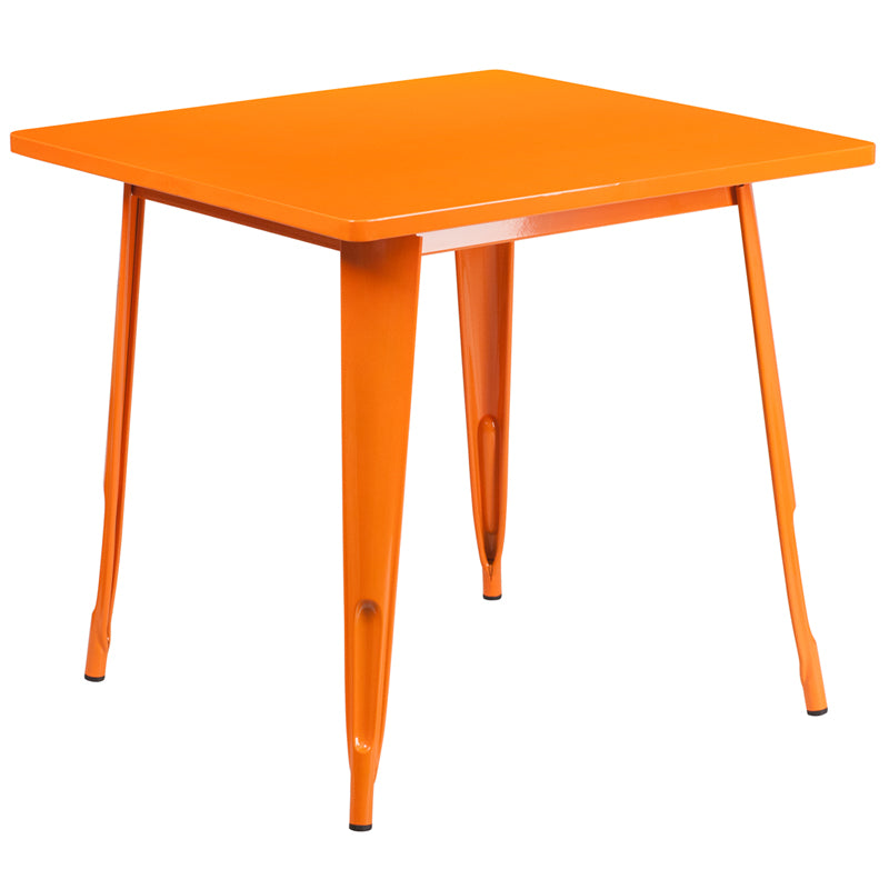 31.5SQ Orange Metal Table ET-CT002-1-OR-GG