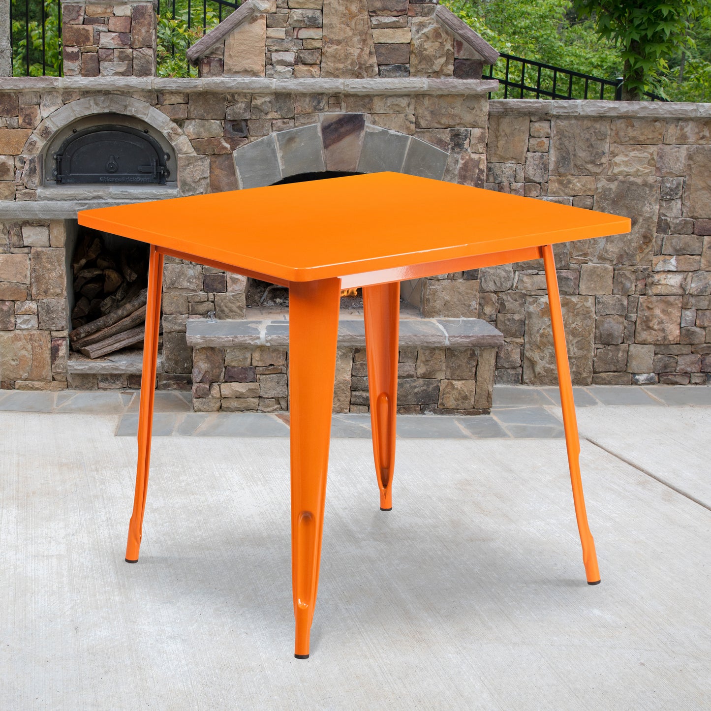 31.5SQ Orange Metal Table ET-CT002-1-OR-GG