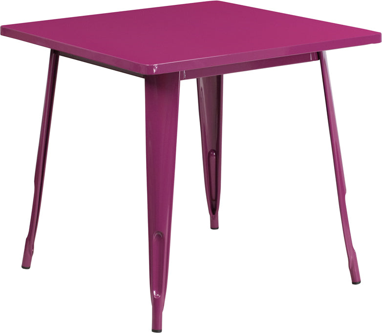 31.5SQ Purple Metal Table ET-CT002-1-PUR-GG