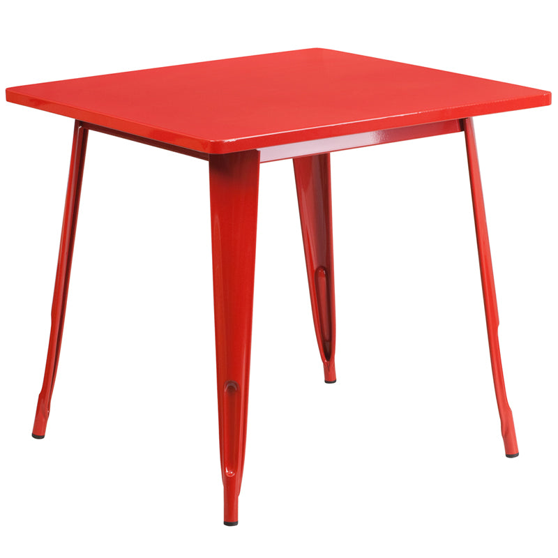 31.5SQ Red Metal Table ET-CT002-1-RED-GG