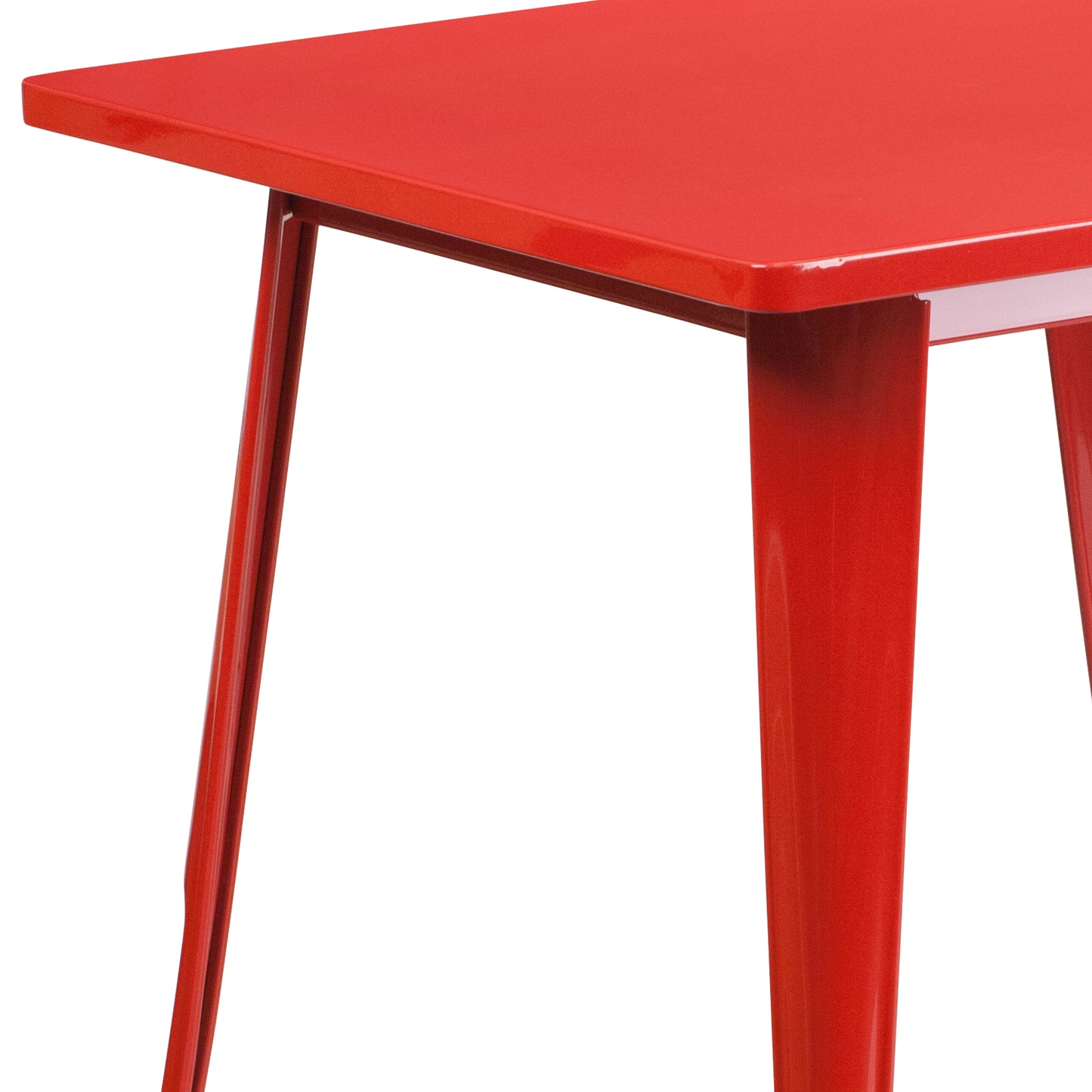 31.5SQ Red Metal Table ET-CT002-1-RED-GG