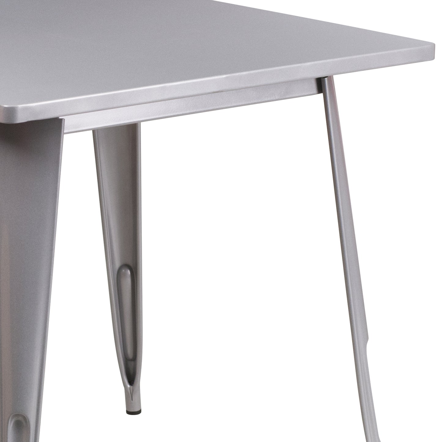 31.5SQ Silver Metal Table ET-CT002-1-SIL-GG