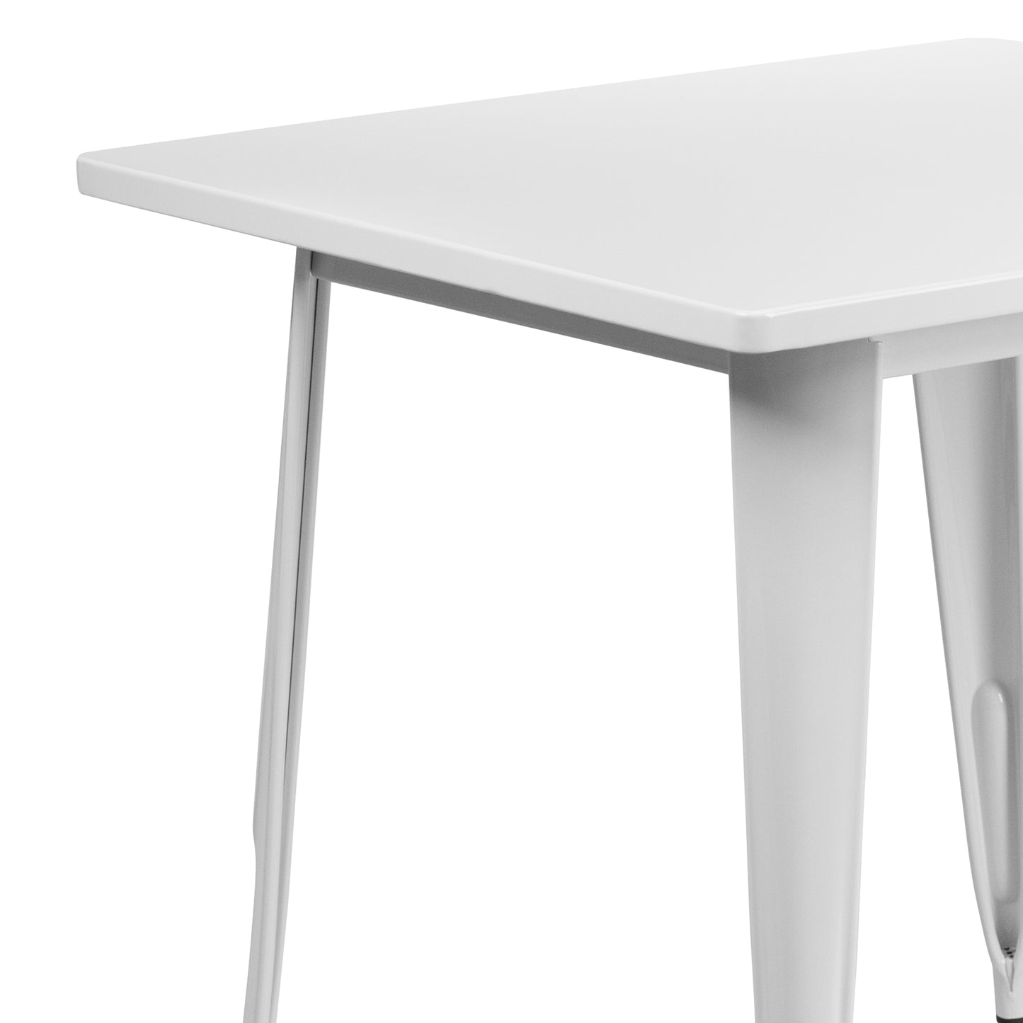 31.5SQ White Metal Table ET-CT002-1-WH-GG