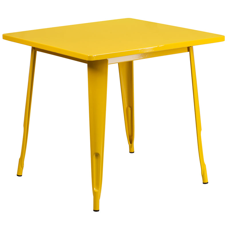 31.5SQ Yellow Metal Table ET-CT002-1-YL-GG