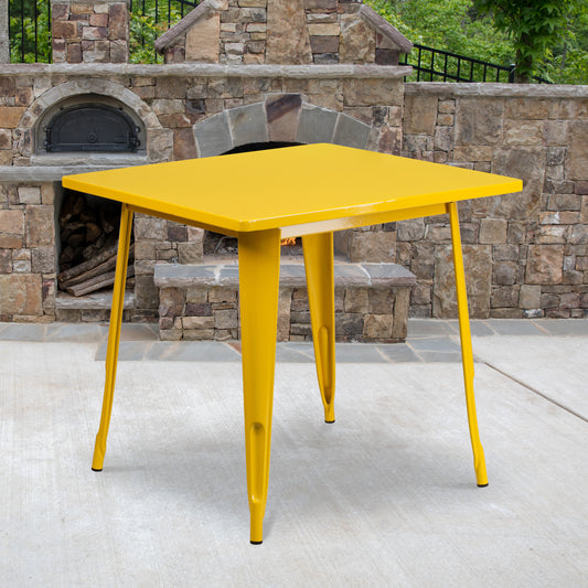 31.5SQ Yellow Metal Table ET-CT002-1-YL-GG