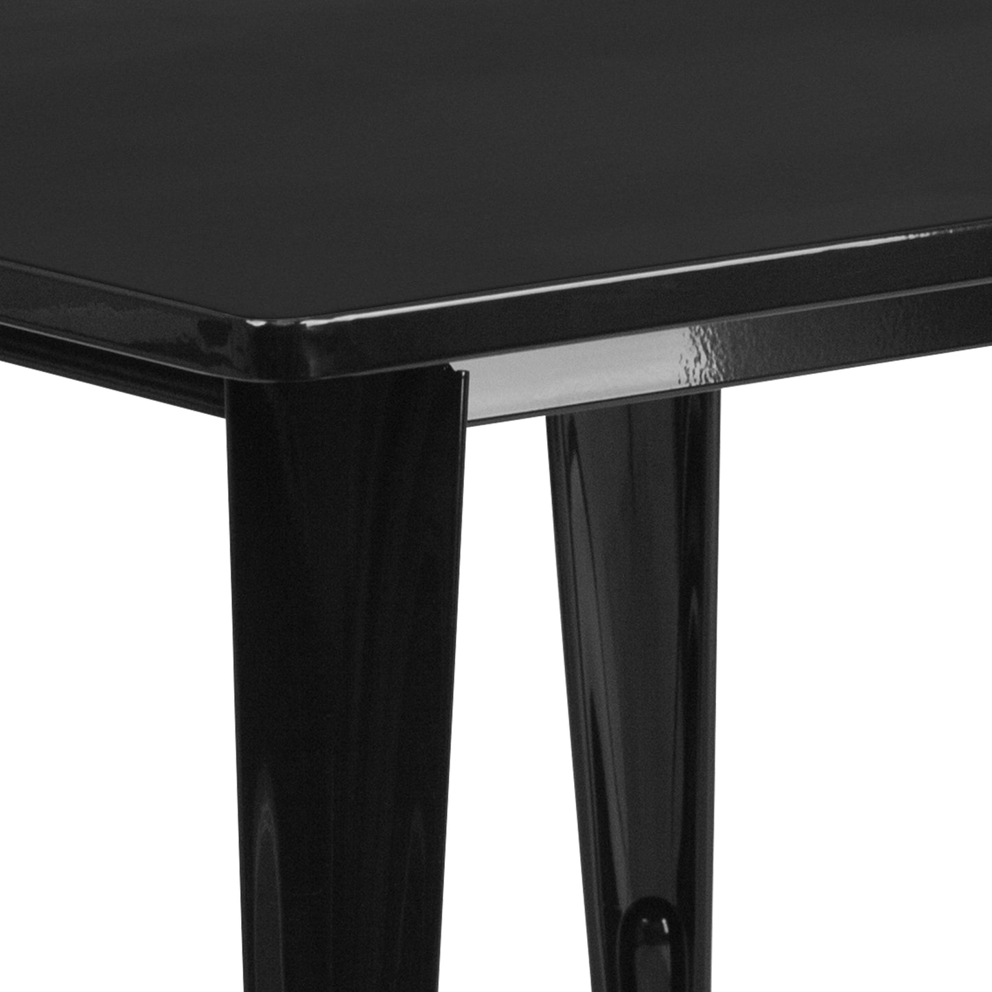 31.5SQ Black Metal Table Set ET-CT002-4-30-BK-GG