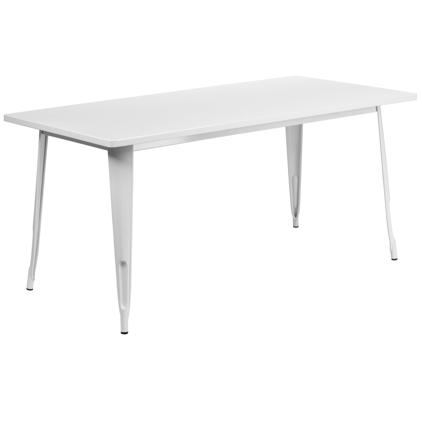 31.5x63 White Metal Table Set ET-CT005-4-30-WH-GG